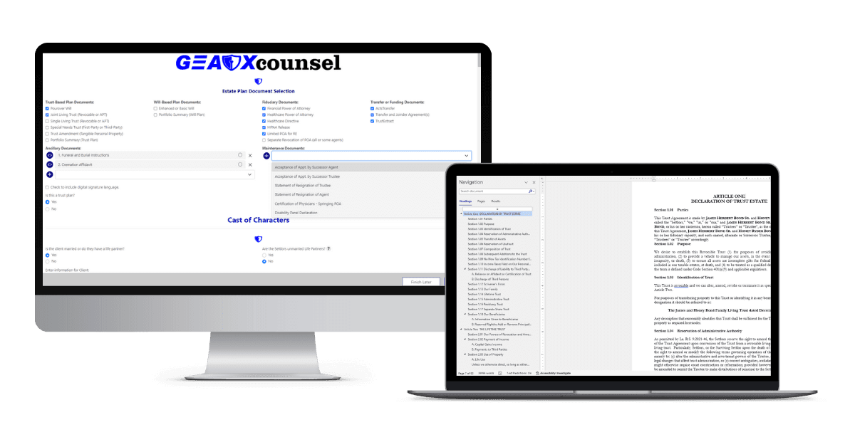 ESTATE PLANNING interface